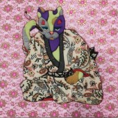 Nghệ sĩ Nhật Bản “vẽ” tranh bằng vải tái chế